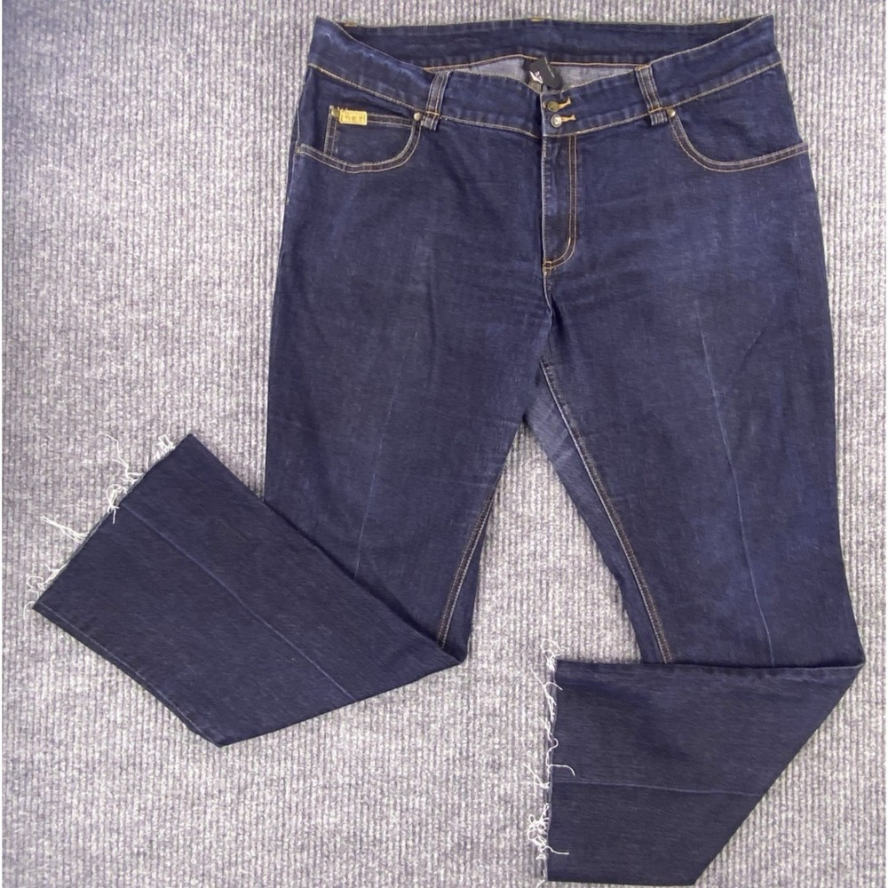 FUBU The Collection Jeans Womens 18W Blue Raw Hem Flare Y2K Hip Hop Streetwear